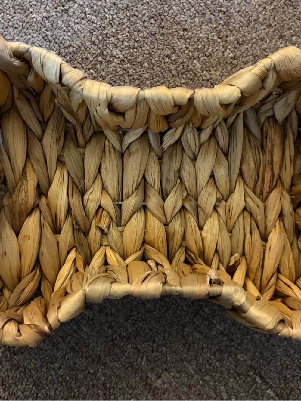 Woven Dog-Bone Basket (Natural Straw)